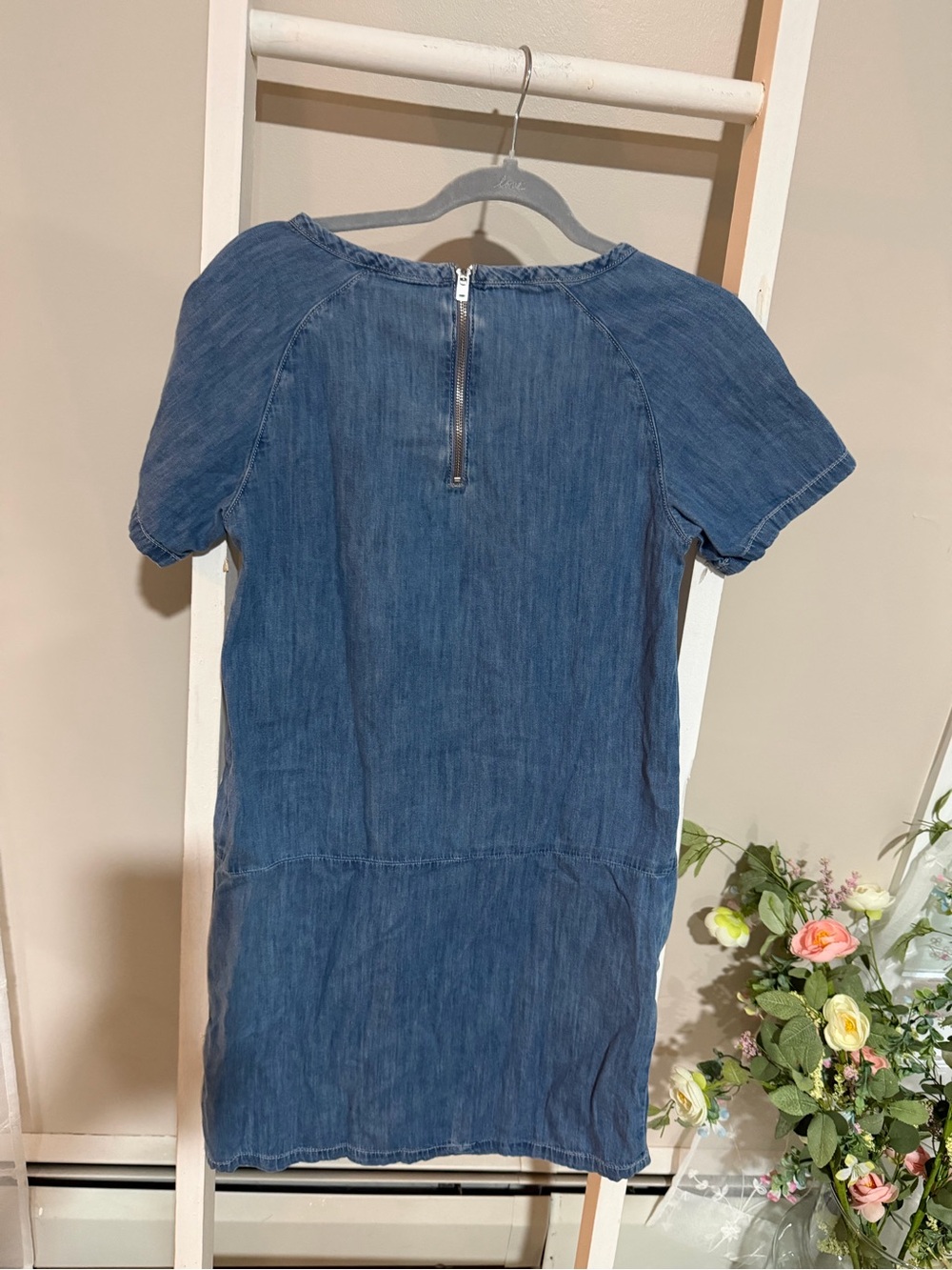 Mavi Indigo Short Sleeve Denim Shift Dress - Picture 3 of 7